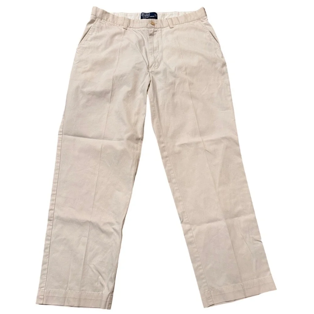 Polo Ralph Lauren Prospect Pant Mens 36x30 Tan Beige Khaki Cotton Chino Trousers